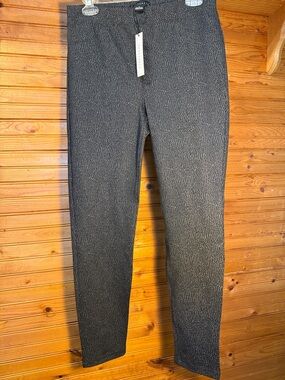 Sanctuary Gray and Black Micro Leopard Skinny Pull-On Pants